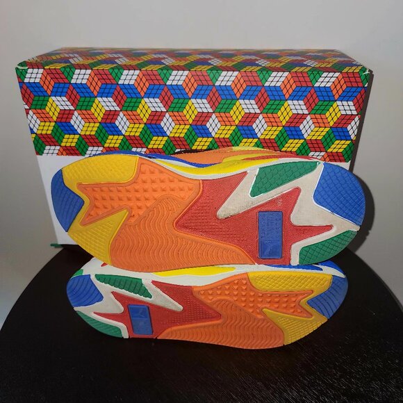 Size 7 Y (GS) PUMA x RUBIK'S RS-X³ Palace Blue-High Risk Red - Picture 9 of 10